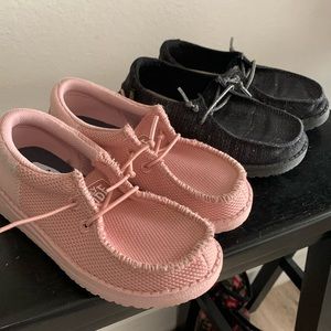 Two pairs of Girls Hey Dude shoes